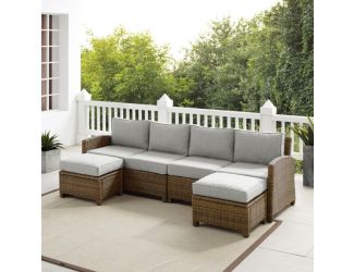 Bradenton 4Pc Wicker Outdoor Sectional Patio Furniture Set