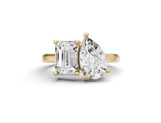 2CT Em. Pear Moi Toi Lab Diamond Ring Size 7.5