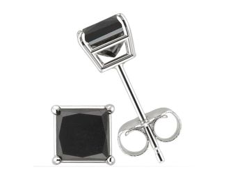 PARIKHS Black Princess cut Diamond Stud 14K White Gold 0.15ct