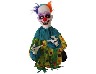 Animatronic Groundbreaker Clown with Lights and Sound, Indoor or Covered Outdoor Halloween Decoratio