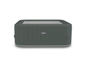 Pacific Square 6 Person Inflatable Spa Gray Rattan