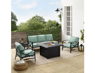 Kaplan 5Pc Outdoor Sofa Set W/Fire Table