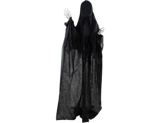 Life-Size Poseable Skeleton Reaper with Lights and Sound, Indoor/Covered Outdoor Halloween Decoratio