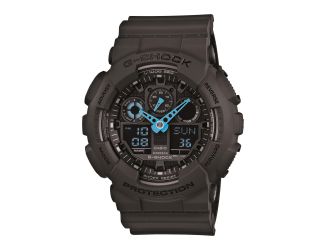 G-Shock Analog Digital Gray and Neon Blue Watch