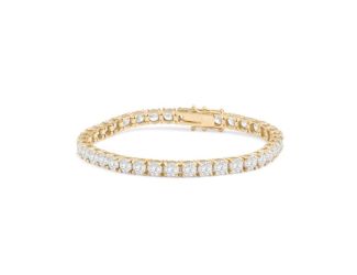 Bright White Privilege Round Lab Grown Diamond Tennis Bracelet in 14K Yellow Gold 11.00ct,EF,VS1 VS2