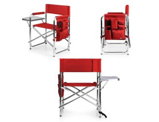 Folding Sports Chair w/ Side Table Red