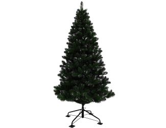 Indoor or Outdoor 7-Ft. Green Fiber Optic Prelit Christmas Tree with Festive LED Dancing Lights