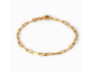Paperclip Link Bracelet - Yellow Gold