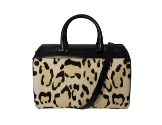 Saint Laurent 12 Hour Calfskin Leather Pony Hair Duffle Bag