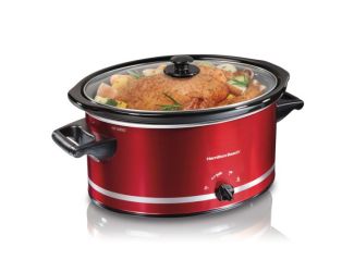 8qt Oval Slow Cooker Red