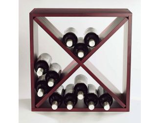24 Bottle Compact Cellar Cube Wine Rack (Mahogany)