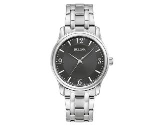 Mens Corporate Collection Silver-Tone Stainless Steel Watch Black Dial