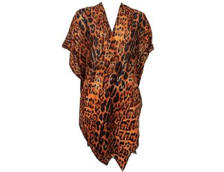 Animal Print Kimono with Gold Foil