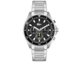 Men's Mainsail Chronograph Silver-Tone Stainless Steel Watch Black Dial