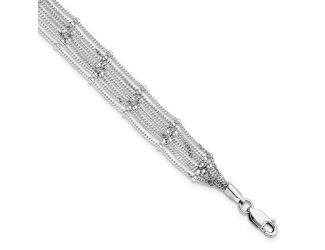 Sterling Silver Seven Strand Beaded Bracelet
