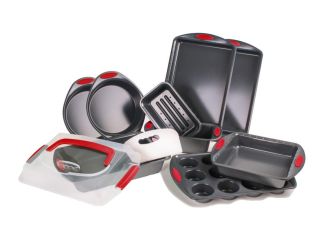 11pc Perfect Slice Bakeware Set, Grey/Red