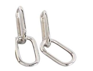 Latonia Cabella created Sterling Silver Geometric Ellipse Chain design Earrings