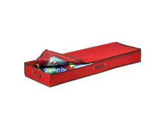 Wrapping Paper & Bow Storage Container Red