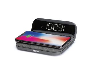iHome IW19 PowerValet Pro Alarm Clock With USB And Qi Wireless Charging