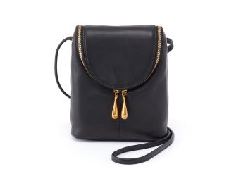 Fern Velvet Hide Crossbody Black