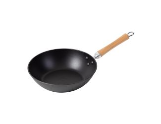 Joyce Chen - Professional Series 11.5" Preseasoned Cast Iron Stir Fry Pan w/Maple Handle