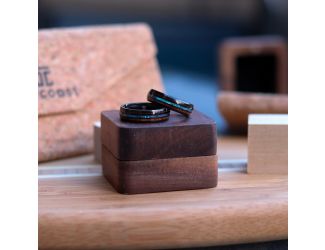 Slim Manhatten Black - Tungsten & Rosewood Ring Size 10