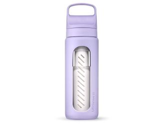 LifeStraw Go Series Glass 20oz Water Filter Bottle Provence Purple