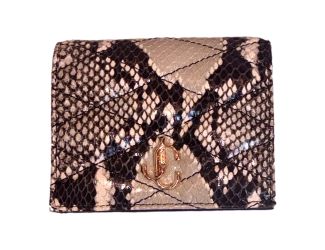 Jimmy Choo Farone Animal Print Leather Card Case Wallet