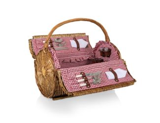 Barrel Basket - Red & White Gingham Pattern