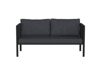 Lea Series Indoor/Outdoor Loveseat: Charcoal