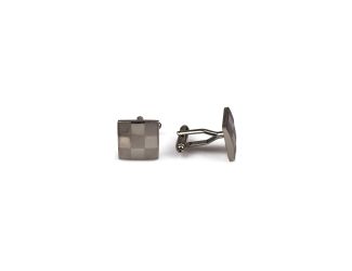 Silver Plated Checkerboard Cufflinks