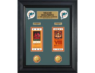 Miami Dolphins Super Bowl Champions Deluxe Gold Coin Ticket Collection