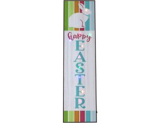 45-In. HAPPY EASTER Porch Leaner Sign with Battery-Operated LED Lights, Festive Spring Decoration, M