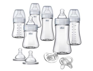Duo Deluxe Hybrid Baby Bottle Starger Gift Set Clear/Gray