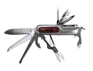 14 Function Pocket Knife with Wood Insert