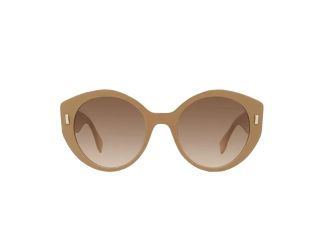 Fendi First Dark Beige Acetate Round Frame Tinted Sunglasses