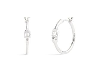 Signature C Interlocking Small Hoops - Silver