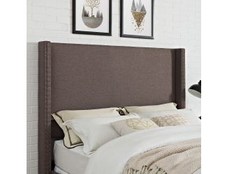 Casey Wingback Upholstered Full/Queen Headboard In Bourbon Linen