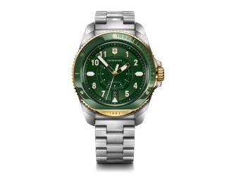 Journey Quartz 43mm, Silver/Gold Stainless Steel Case, Green Dial, Stainless Steel Bracelet