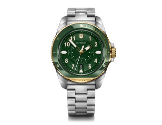 Journey Quartz 43mm, Silver/Gold Stainless Steel Case, Green Dial, Stainless Steel Bracelet