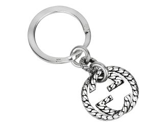 Gucci Signature GG Logo Sterling Silver Keychain Charm