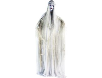 Life-Size Animatronic Ghost Bride with Lights and Sound, Indoor or Covered Outdoor Halloween Decorat