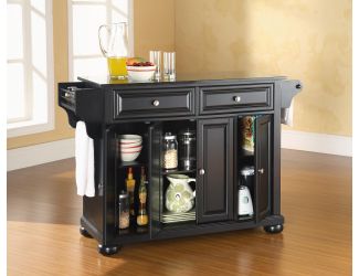 Alexandria Black Granite Top Kitchen Island (Black)