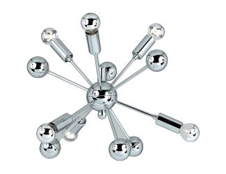 Supernova 6-Light Mini Chandelier for Hardwire or Plug-In Installation in Chrome