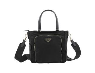 Prada Black Tessuto Nylon and Saffiano Leather Crossbody Satchel