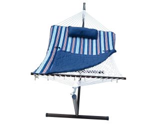 Cotton Rope Hammock w/ Stand Pad & Pillow Combo Kingston Stripe Arbor