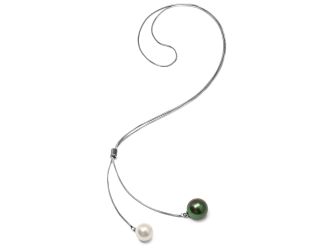 Glass Pearl Lariat Necklace