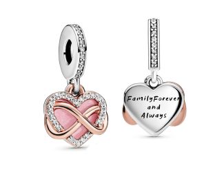 Sparkling Infinity Heart Dangle Charm