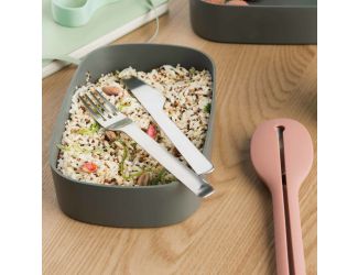 Leo 3pc Dual Bento Box Set /Strap, Gray & Mint