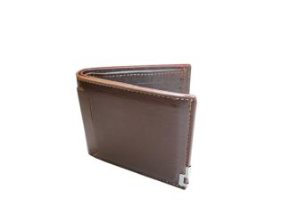 Men's Brown Leather Bifold Passcase Wallet